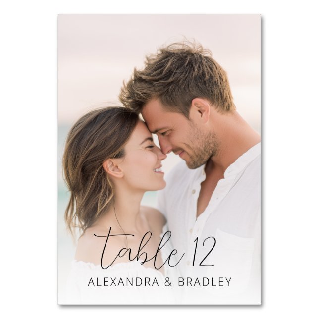 Numéro De Table Photo de plage romantique (Dos)