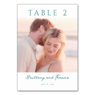 Numéro De Table Photo de plage romantique pastel