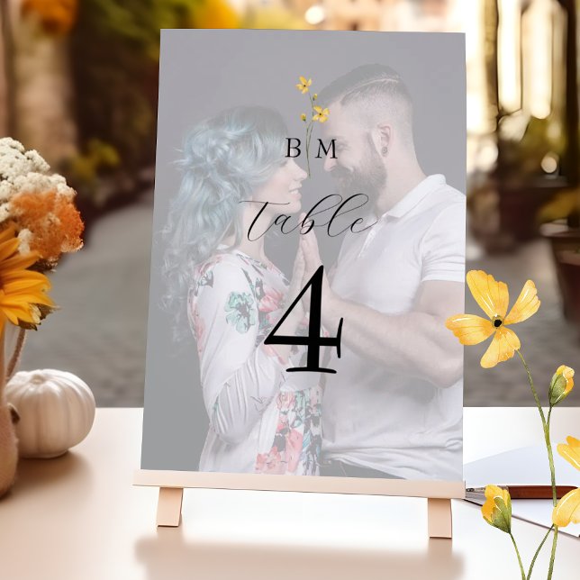 Numéro De Table Photo Monogram Wedding (Créateur téléchargé)