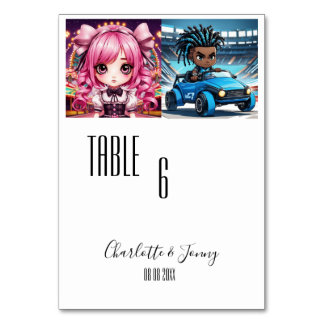 Numéro De Table Photo simple enfant/adolescent mariée & mariée