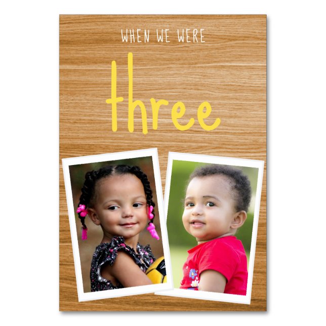 Numéro De Table Photos d'enfants quand nous étions Age Retro sur M (Par défaut)