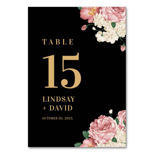 Numéro De Table Pies florales et Roses (Par défaut)