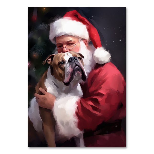 Numéro De Table Pitbull avec Noël Festif du Père Noël (Par défaut)