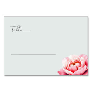 Numéro De Table Pivoine minimaliste rose sereine