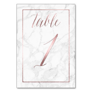Numéro De Table PixDezines Faux Rose Gold/Table No 1+/Marble