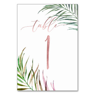 Numéro De Table PixDezines Fronds Palm Faux Rose Gold/do-it-yourse