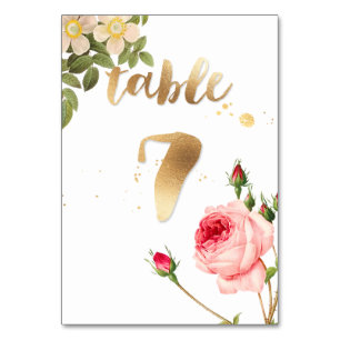 Numéro De Table PixDezines Tableau 7/Roses Vintages/Redoute