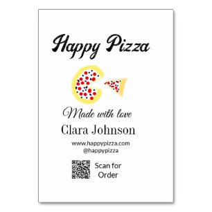 Numéro De Table Pizza restaurant café pizzeria scan QR code comman