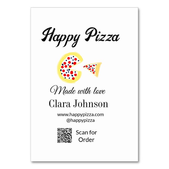 Numéro De Table Pizza restaurant café pizzeria scan QR code comman (Par défaut)