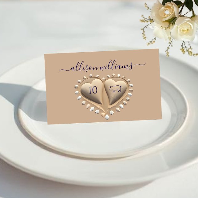 Numéro De Table Plage Mariage Sable Coeurs-Place Cartes-Icônes de  (Beach Wedding Sand Hearts-Place Cards-Meal Icons Table Number Pork)