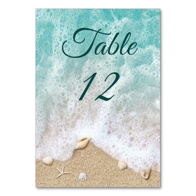 Numéro De Table Plage Vagues Jortes de sable Salty Baisers (Par défaut)