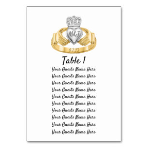 Numéro De Table Plan de table de mariage avec anneau de Claddagh I