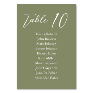 Numéro De Table Plan de table de mariage minimaliste avec écriture
