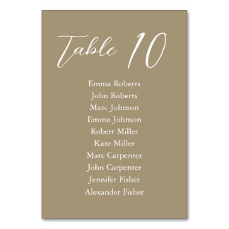 Numéro De Table Plan de table de mariage minimaliste avec écriture