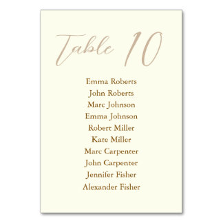 Numéro De Table Plan de table de mariage minimaliste avec script