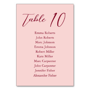 Numéro De Table Plan de table de mariage minimaliste avec texte