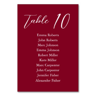 Numéro De Table Plan de table de mariage minimaliste script Bourgo