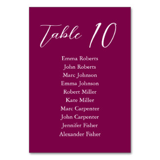 Numéro De Table Plan minimaliste de Mariage de script