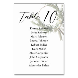 Numéro De Table Plan minimaliste de Mariage de script