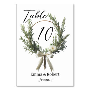 Numéro De Table Plan minimaliste de Mariage de script