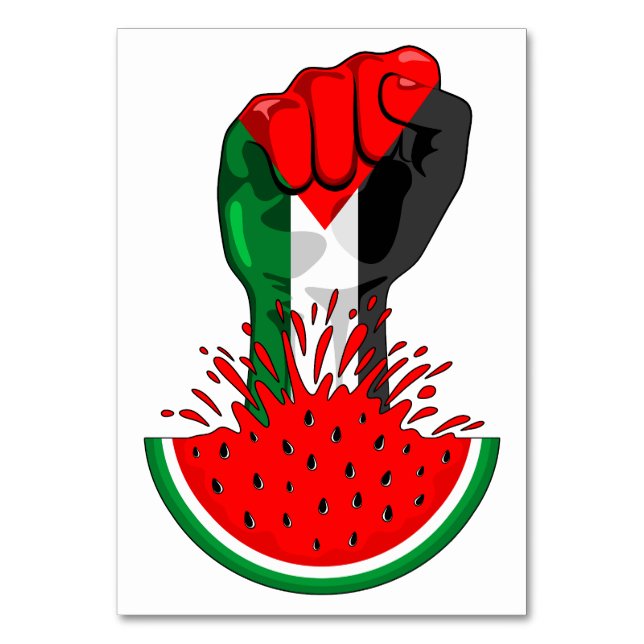 Numéro De Table Poing de résistance palestinienne sur Watermelon (Par défaut)