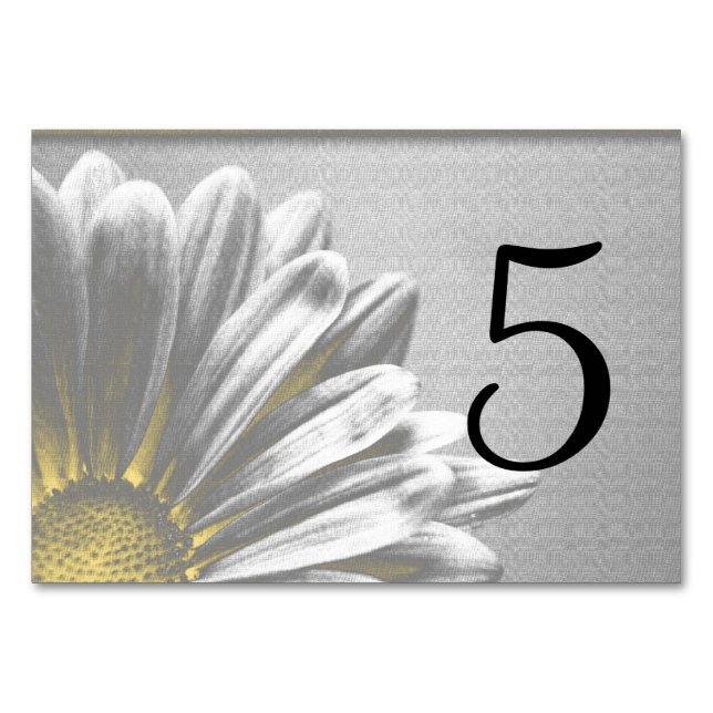 Numéro De Table Points saillants floraux jaunes Numéros de tableau (Devant)