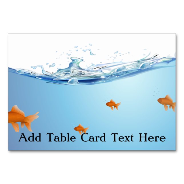Numéro De Table Poisson d'or sous aquarium (Devant)