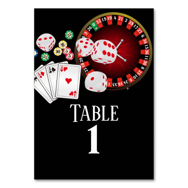 Numéro De Table Poker Playing Card, casino (Dos)