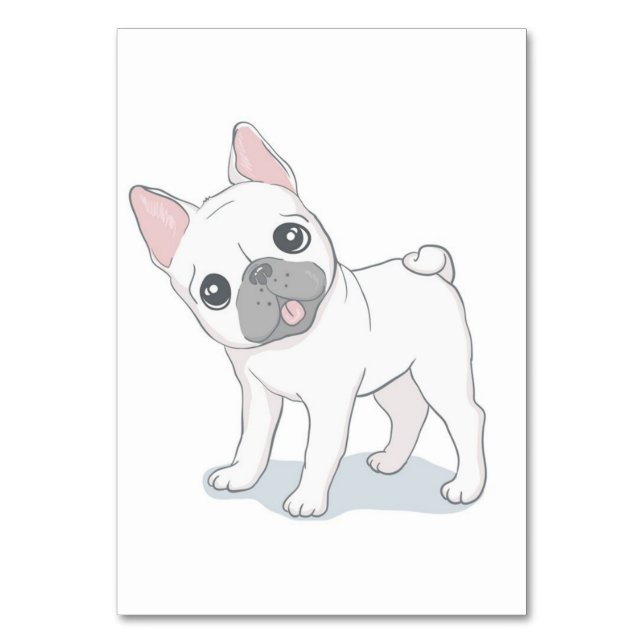 Numéro De Table Portrait de Bulldog Français mignon | AMOUREUX DES (Par défaut)