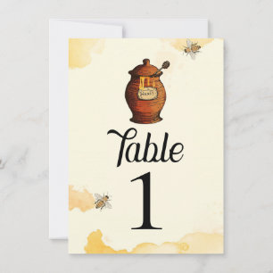 Numéro de table pour Baby Shower Pot de Miel Vinta