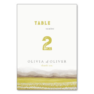 Numéro De Table Prairies en fleurs Mariage