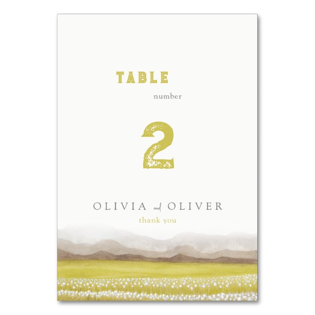Numéro De Table Prairies en fleurs Mariage (Par défaut)