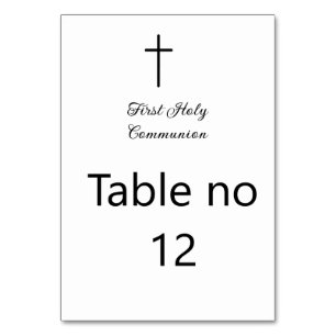 Numéro De Table Première communion sacrée catholique simple QR min