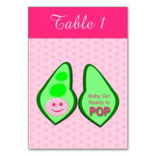 Numéro De Table Prêt à pop bébé fille pois rose Baby shower person