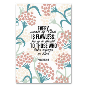 Numéro De Table Proverbe 30:5 Bible Verse Table Card