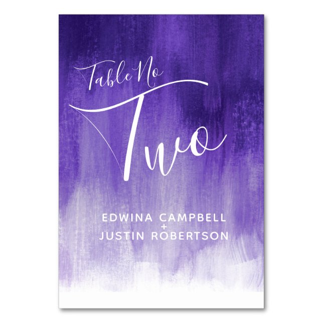 Numéro De Table Purple abstrait lavage moderne tableau d'art numér (Par défaut)