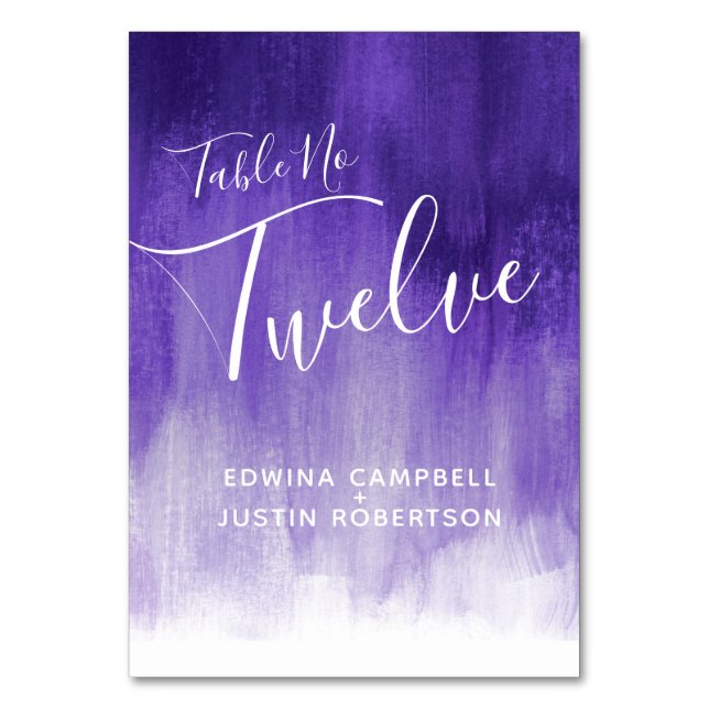 Numéro De Table Purple abstrait lave art moderne tableau n° 12 (Dos)