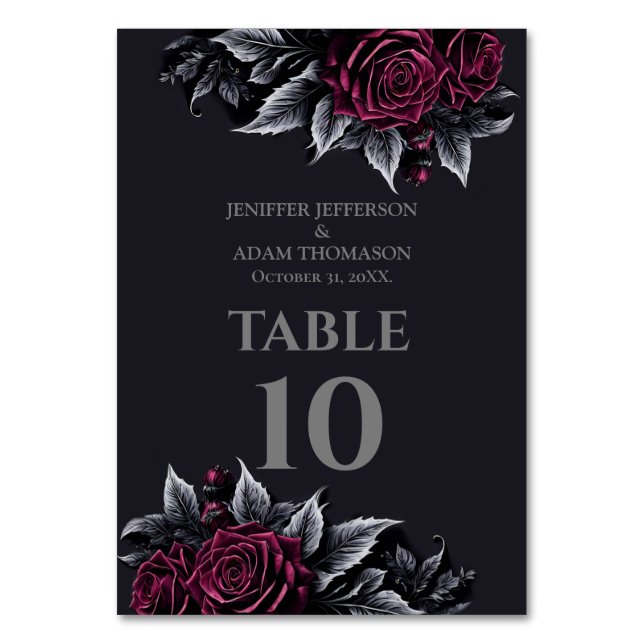 Numéro De Table Purple Gothic Halloween Alternative Wedding (Par défaut)