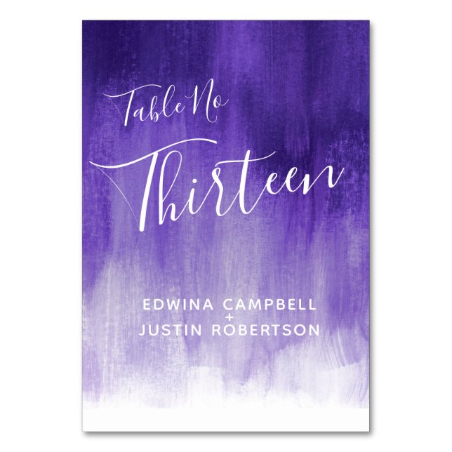 Numéro De Table Purple lavage abstrait art moderne tableau n° 13 (Dos)