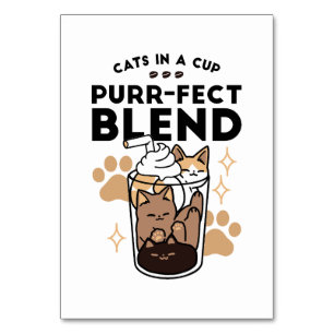 Numéro De Table Purr-fect Blend : Cat and Coffee Art for Pet Lover