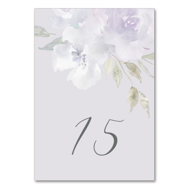 Numéro De Table Quinceanera florale violette délicate (Par défaut)