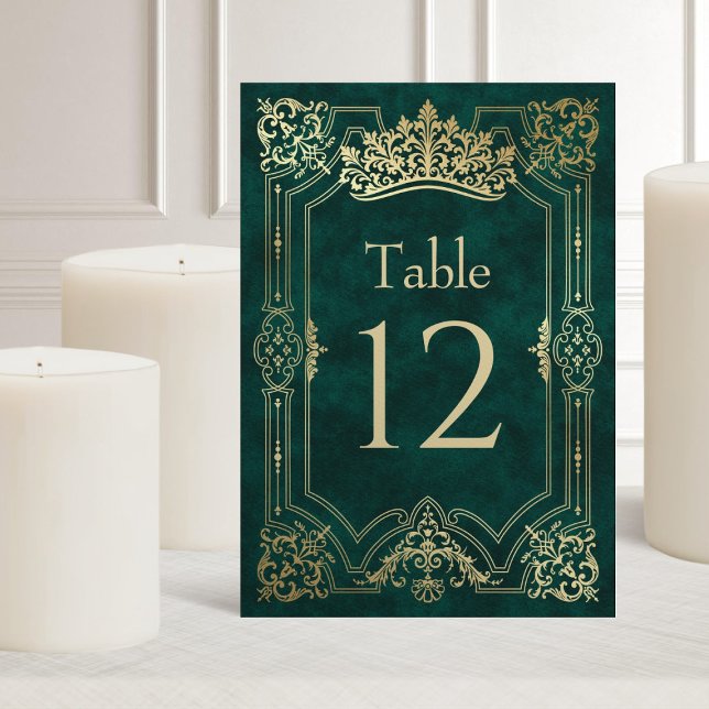 Numéro De Table Quinceanera verte Tiara Couronne élégante (Créateur téléchargé)