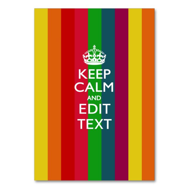 Numéro De Table Rainbow Stripes Gardez Le Calme Et Votre Personnal (Par défaut)
