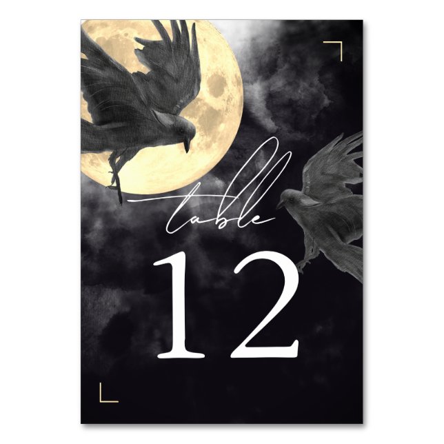 Numéro De Table Raven & Golden Moon Mariage gothique (Par défaut)