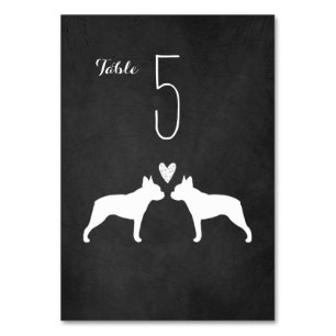 Numéro De Table Réception de mariage des silhouettes du chien de B