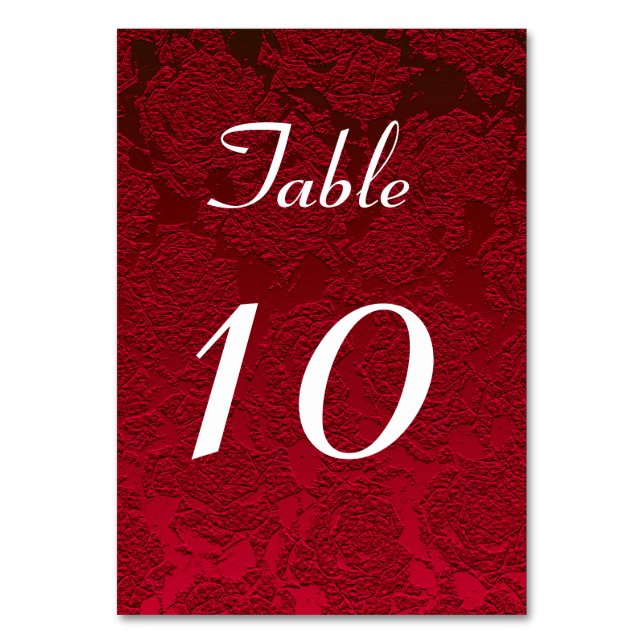 Numéro De Table Réception de mariage d'hiver blanc rouge (Par défaut)