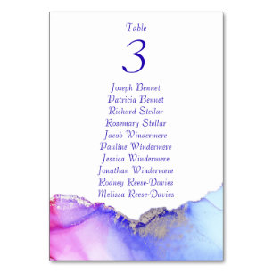 Numéro De Table Réception de mariage en argent rose