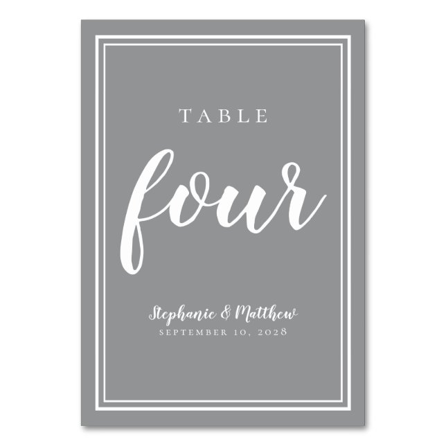 Numéro De Table Réceptions Élégantes Quatre Dîner Moderne Gris (Par défaut)
