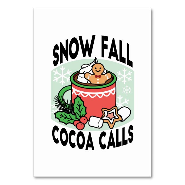 Numéro De Table Réchauffez-vous avec les appels de cacao de neige  (Par défaut)