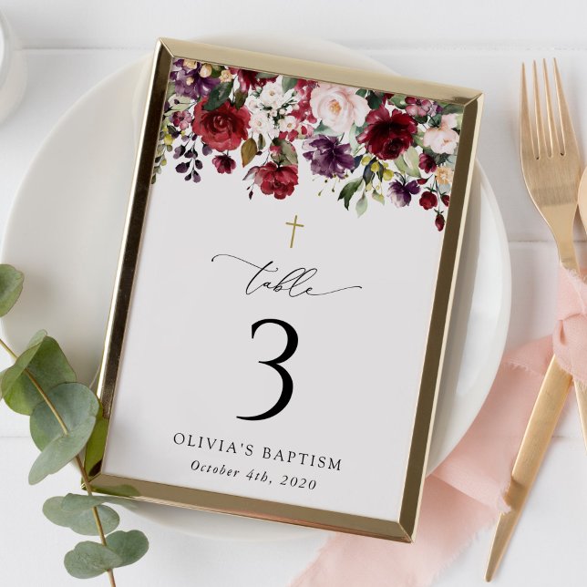 Numéro De Table Red Flowers, Pink Flowers, Baptism Table Numbers (Créateur téléchargé)